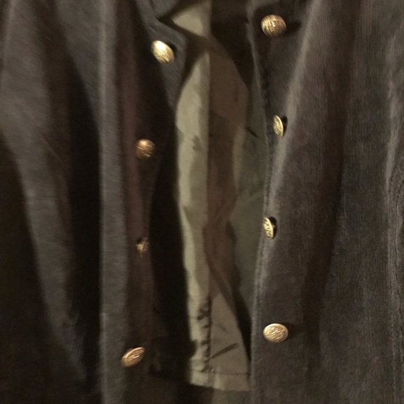 Dress Barn Corduroy Navy Blue Jacket Size L w/ Decorative Metal Buttons - Picture 6 of 6